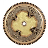 قیمت گل سقفی زیرلوستری دورلوستری پیش ساخته تزیین سقف دایره 60 سانتی کماندار پی وی سی سایز کوچک سپاهان سقف طلایی مشکی