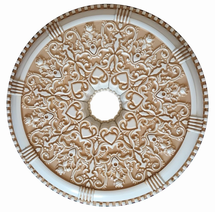 قیمت گل سقفی زیرلوستریدورلوستری پیش ساخته تزیین سقف کدل دایره 60 سانتی پی وی سی سپاهان سقف سفید کرم