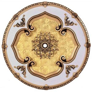 قیمت گل سقفی دورلوستری زیرلوستری پیش ساخته تزیین سقف دایره 95 سانتی سبک پی وی سی سپاهان سقف