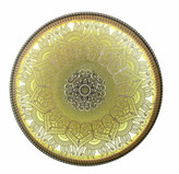 قیمت گل سقفی دور لوستری زیر لوستری پیش ساخته دایره دایره ترنج 106 پی وی سی قابل شستشو سپاهان سقف سبک طلایی