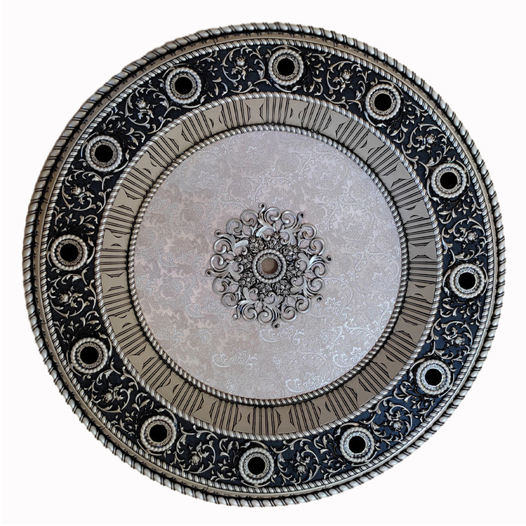 قیمت گل سقفی دور لوستری زیر لوستری دایره هالوژن دار ساده پی وی سی قابل شستشو سپاهان سقف سبک طلایی بژ مشکی