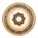 قیمت گل سقفی دور لوستری زیر لوستری پیش ساخته دایره هالوژن دار پی وی سی قابل شستشو سپاهان سقف سبک طلایی