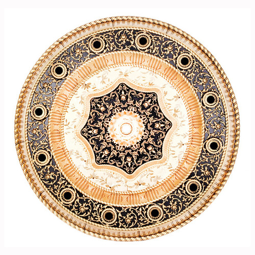 قیمت گل سقفی دور لوستری زیر لوستری پیش ساخته دایره هالوژن دار پی وی سی قابل شستشو سپاهان سقف سبک طلایی