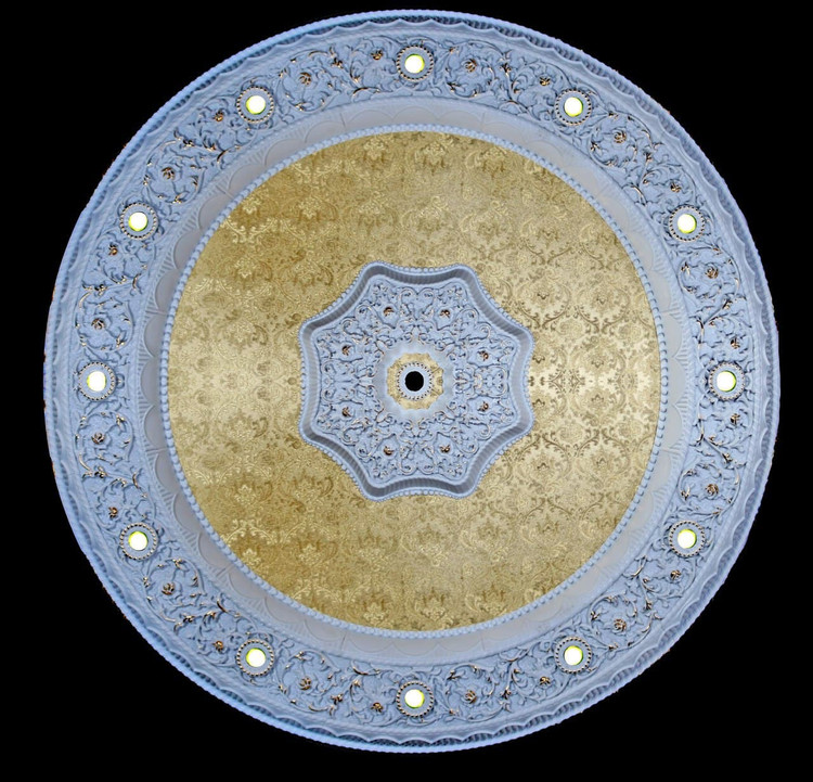 قیمت زیر لوستری زیر لوستری دورلوستری پیش ساخته مدل دایره 160 اوکتا پی وی سی سانتی سپاهان سقف سفید طلایی