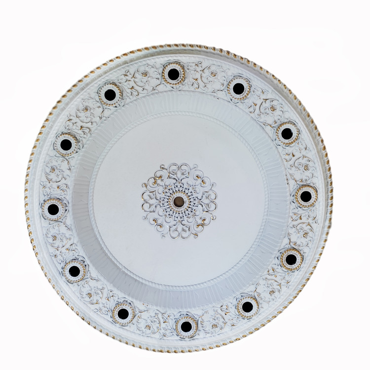 خرید قیمت زیر لوستری زیر لوستری دورلوستری پیش ساخته مدل دایره 160 ساده پی وی سی سانتی سپاهان سقف سفید طلایی