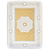 قیمت گل سقفی دورلوستری زیر لوستری پیش ساخته مستطیل هالوژن دار نورا پی وی سی 110 در 150 سانتی سپاهان سقف سفید طلایی