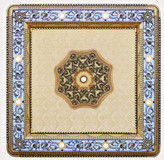 قیمت گل سقفی دورلوستری پیش ساخته مربع هالوژن دار نورا پی وی سی 150 سانتی سپاهان سقف طلایی مشکی