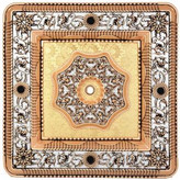 گل سقفی دورلوستری مربع هالوژن دار نورا پی وی سی 110 سانتی سپاهان سقف طلایی مشکی ضدآب