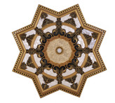 قیمت قیمت گل سقفی زیر لوستری تزیین سقف مربع 140 سانتی ستاره ایی تارا پی وی سی ضدآب طلایی مشکی