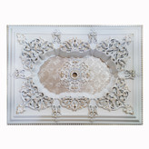 خرید دور لوستری زیر لوستری پی وی سی سبک مستطیل سپاهان سقف سایز کوچک ضد آب سفید طلایی