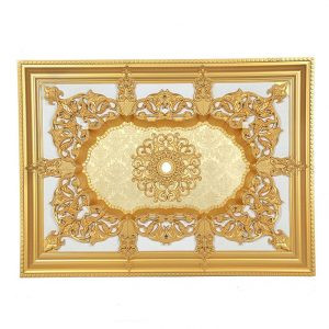 خرید دور لوستری زیر لوستری پی وی سی سبک مستطیل سپاهان سقف سایز کوچک ضد آب طلایی یراق