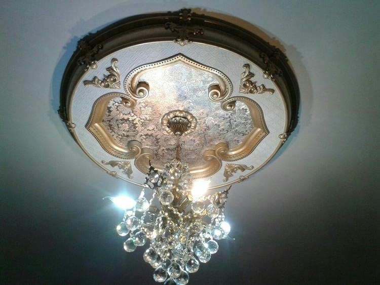 خرید گل سقفی دور لوستری زیر لوستری پی وی سی قابل شستشو سپاهان سقف سبک جایگزین گچ و کناف