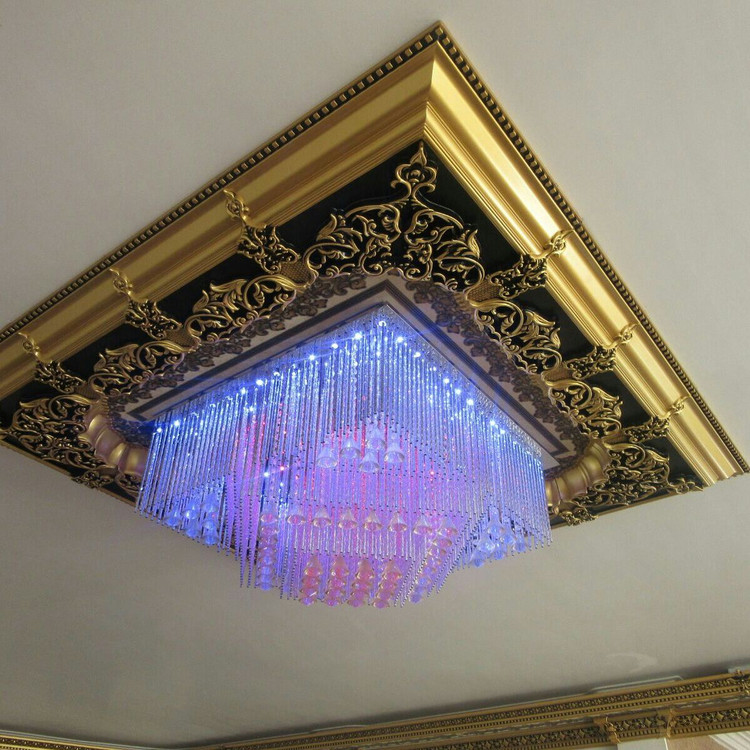 خرید گل سقفی زیر لوستری تزیین سقف مربع 120 تارا پی وی سی ضدآب جایگزین گچ و کناف