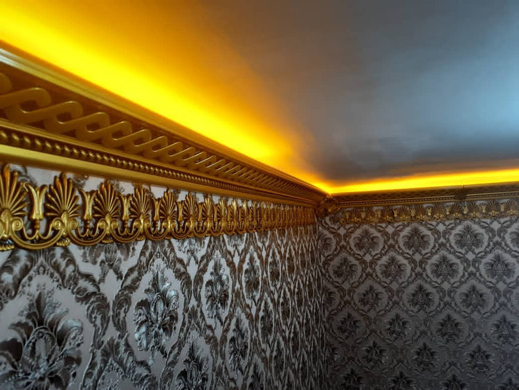 خرید قیمت ابزار گلویی نورمخفی پی وی سی طلایی مشکی سپاهان سقف