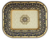 گچبری پیش ساخته گل سقفی دورلوستری زیرلوستری تزیین سقف مستطیل دینا پی وی سی سپاهان سقف