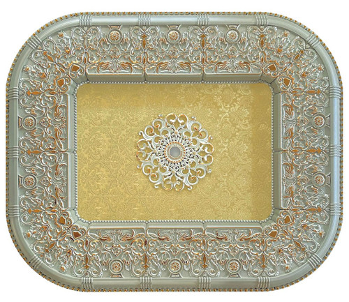 گل سقفی دورلوستری زیرلوستری پیش ساخته تزیین سقف مستطیل دینا پی وی سی سپاهان سقف