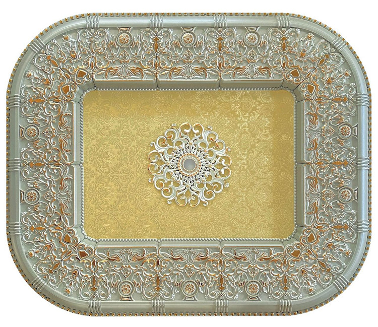 گل سقفی دورلوستری زیرلوستری پیش ساخته تزیین سقف مستطیل دینا پی وی سی سپاهان سقف