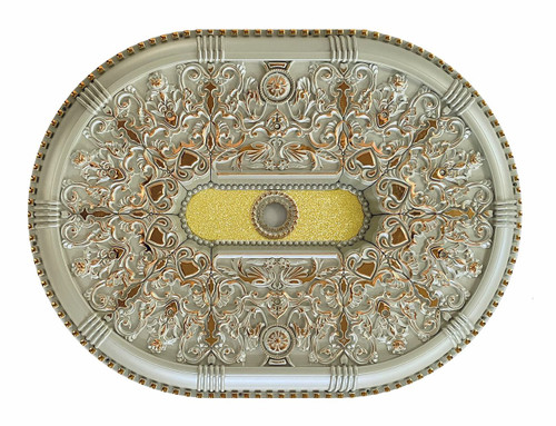 گل سقفی دورلوستری زیرلوستری تزیین سقف پیش ساخته بیضی دینا پی وی سی سپاهان سقف