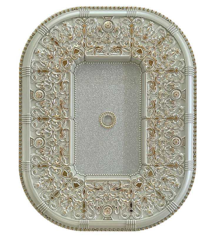 گل سقفی دورلوستری زیرلوستری تزیین سقف پیش ساخته مستطیل دینا پی وی سی سپاهان سقف