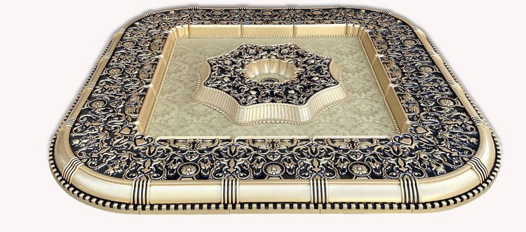 قیمت گل سقفی زیرلوستری زیرلوستری پیش ساخته تزیین سقف مربع 120 سانتی مدل دینا