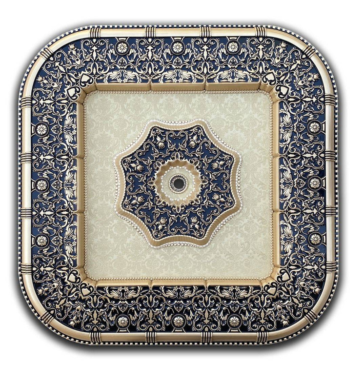 خرید گل سقفی زیرلوستری زیرلوستری پیش ساخته تزیین سقف مربع 120 سانتی مدل دینا