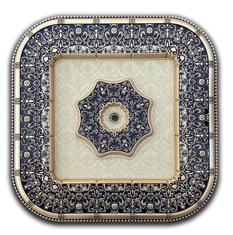 خرید گل سقفی زیرلوستری زیرلوستری پیش ساخته تزیین سقف مربع 120 سانتی مدل دینا