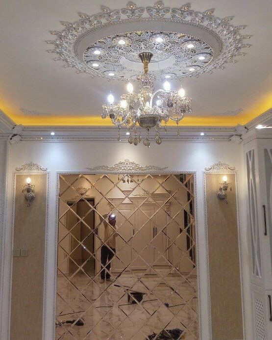 خرید قیمت ابزار قاب سازی تزیینی آیینه طرح دار پی وی سی پلی استایرن رنگ شده سفارشی سپاهان سقف