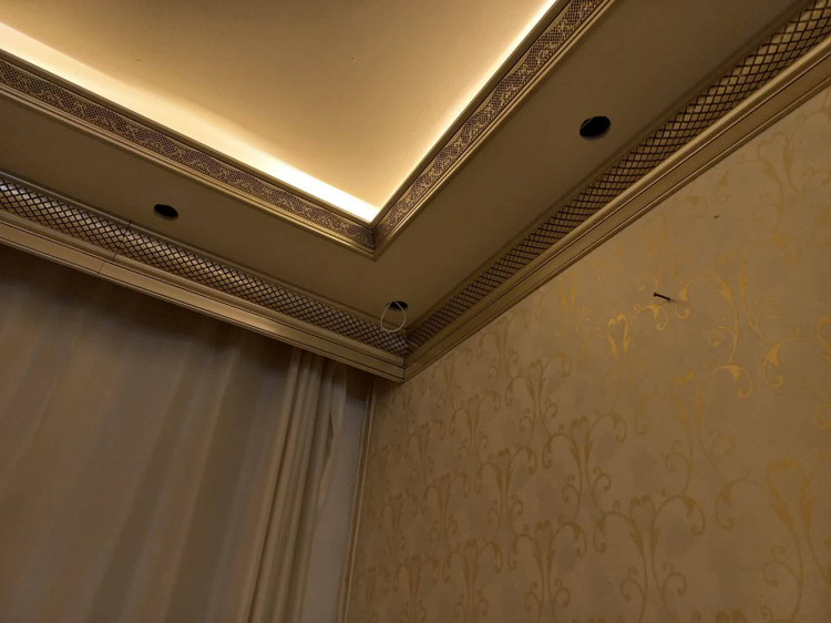 ابزار لبه کناف ابزار گلویی نور مخفی پی وی سی پلی استایرن طرح دار دکوراتیو سپاهان سقف