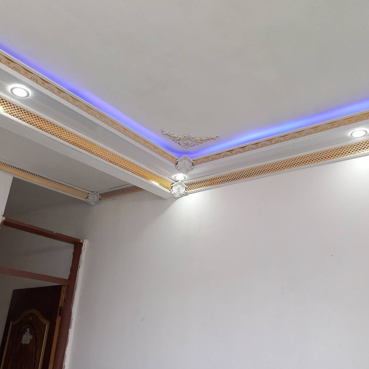 تزیین سقف ابزار گلویی نور مخفی پی وی سی پلی استایرن طرح دار دکوراتیو سپاهان سقف