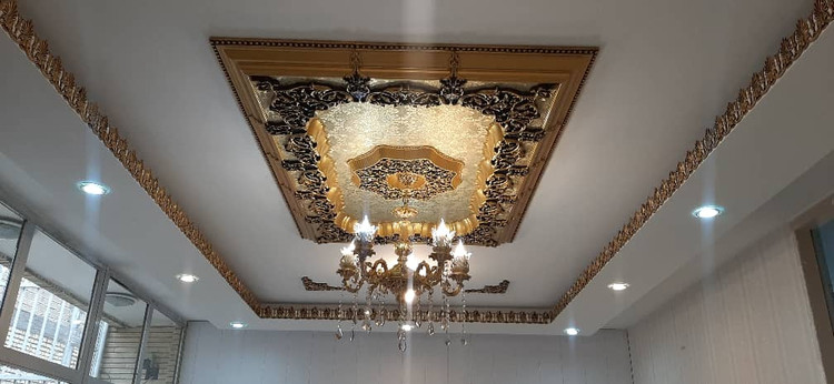 گل سقفی دور لوستری زیر لوستری مستطیل پی وی سی 180 * 150 سانتی سپاهان سقف مدل تارا کد (367)