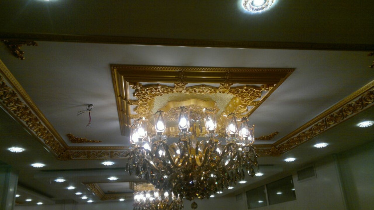 خرید گل سقفی زیر لوستری تزیین سقف مربع 120 تارا پی وی سی ضدآب