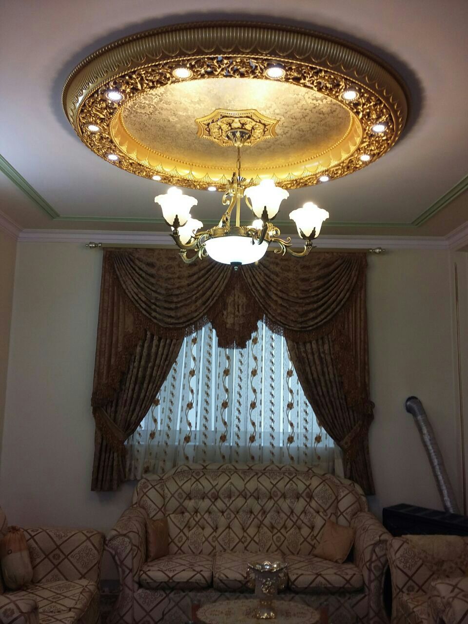 خرید قیمت زیر لوستری زیر لوستری دورلوستری پیش ساخته مدل دایره 160  ساده پی وی سی سانتی سپاهان سقف