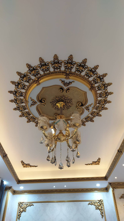 قیمت گل سقفی دور لوستری زیر لوستری پی وی سی قابل شستشو سپاهان سقف سبک