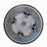 گل سقفی زیرلوستری دایره 60 سانتی کماندار پی وی سی سایز کوچک سپاهان سقی بژ مشکی سبک