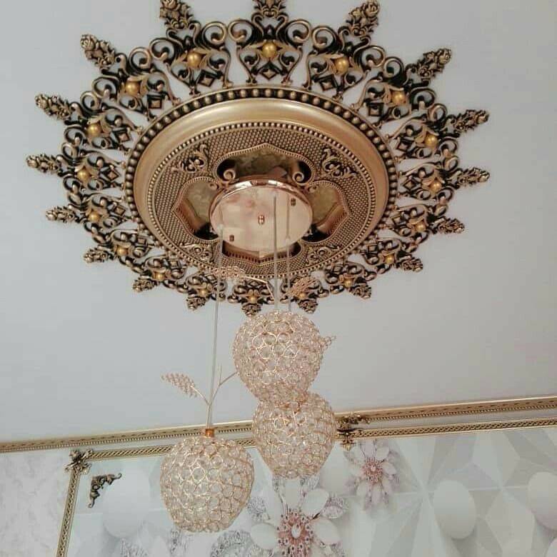 زیرلوستری دایره 60 سانتی کماندار پی وی سی سایز کوچک سپاهان سقف طلایی مشکی
