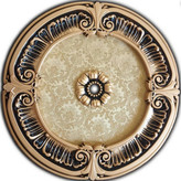 گل سقفی دور لوستری دایره گلدار طلایی مشکی