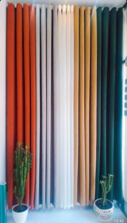 خرید پرده ایستاده پانچی نارنجی ,سفید ,کرم