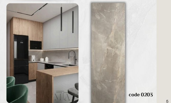 دیوارپوش پی وی سی بین کابینتی مارماروتایل 75 در 203 سانتی متر سپاهان سقف